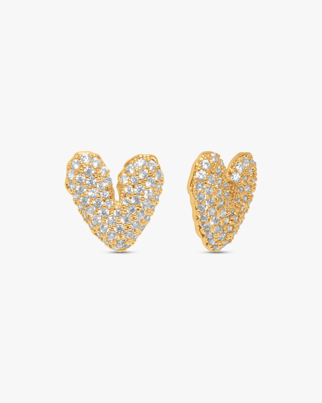 Sigga Glitter Heart Earring - Gold