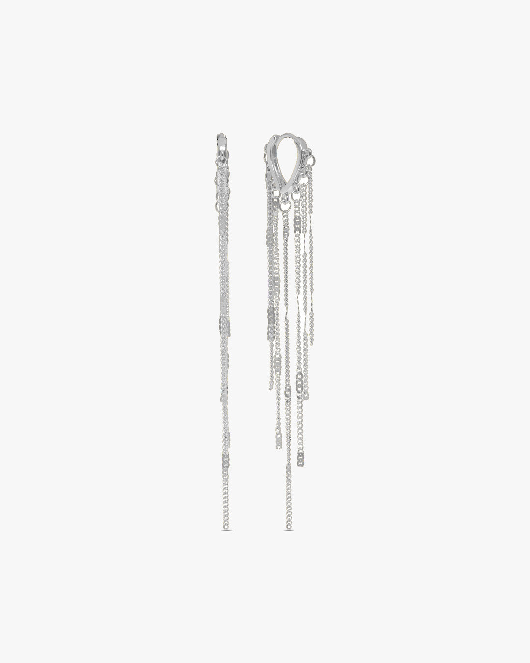 Rosa Long Flowy Earring - Silver