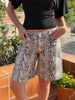 Luna Denim Bermuda Shorts - Snake