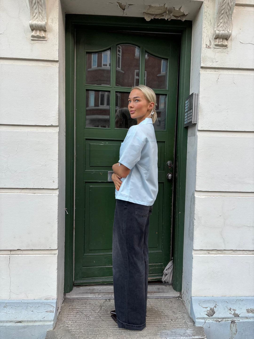 Esther Short Sleeve Shirt - Sky Blue