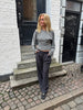 Klara Long Sleeve Waisted Top - Light Grey Melange