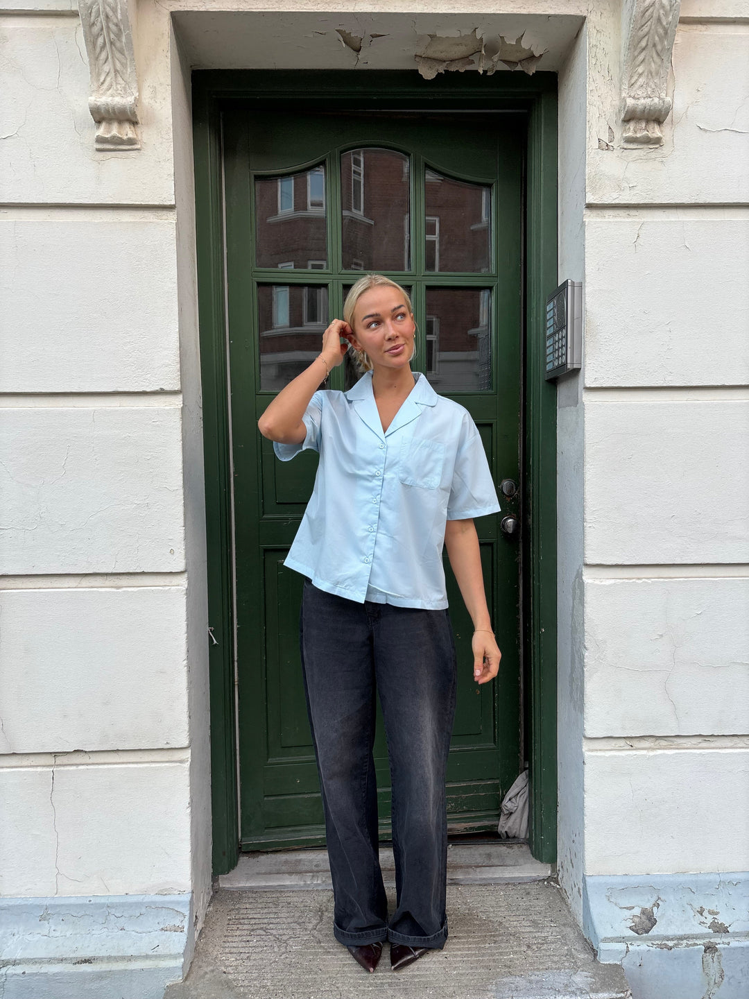 Esther Short Sleeve Shirt - Sky Blue