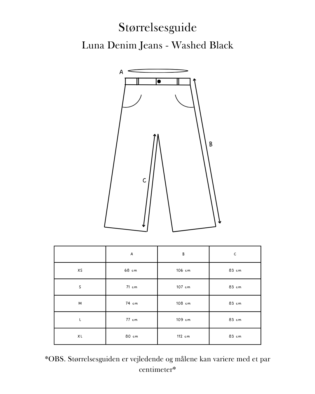 Luna Denim Jeans - Washed Black