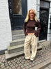 Klara Long Sleeve Waisted Top - Chocolate Brown