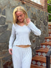 Anna Loungewear Top - Light Grey Melange