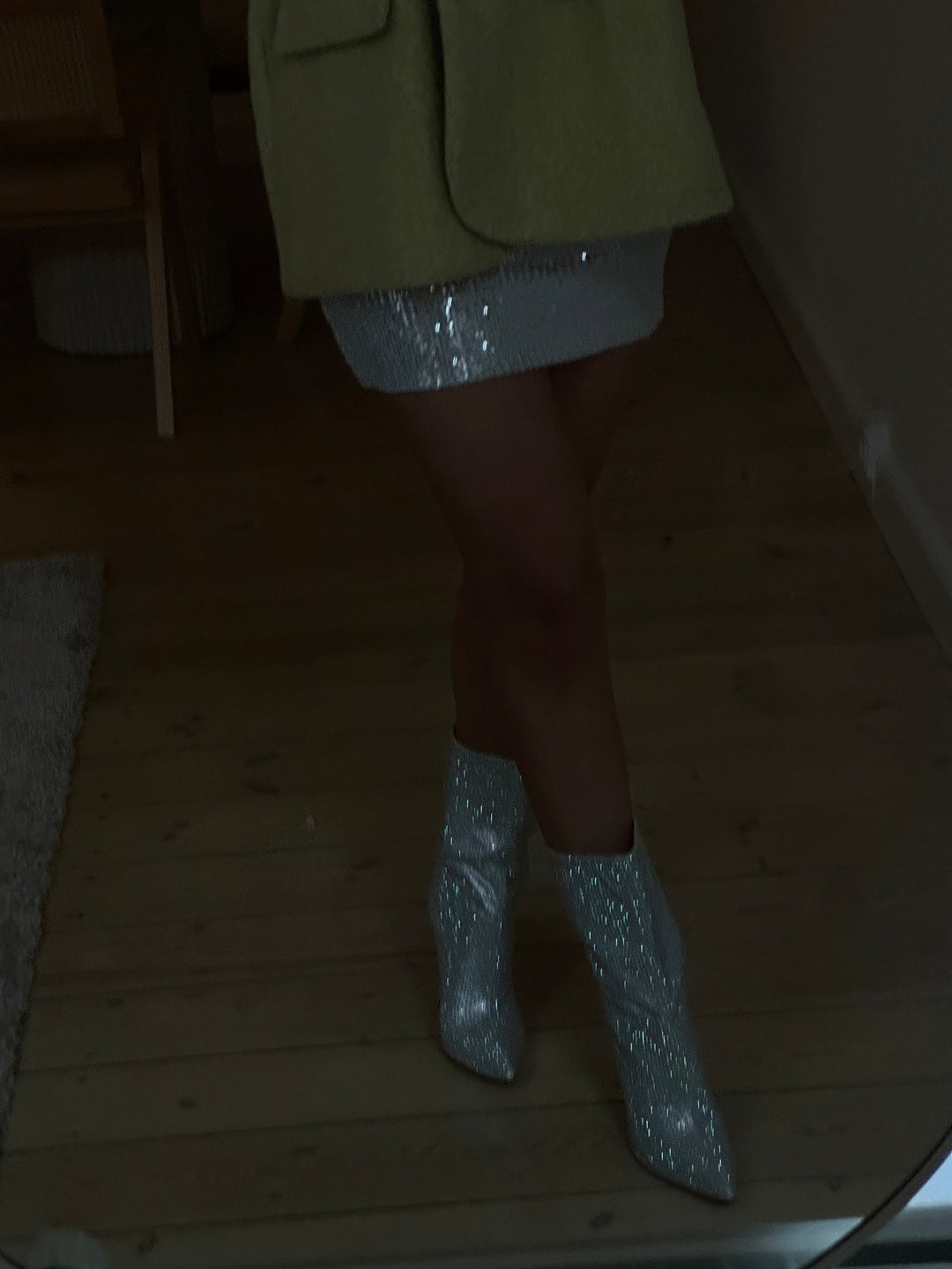 Selma Rhinestone Boots - Silver