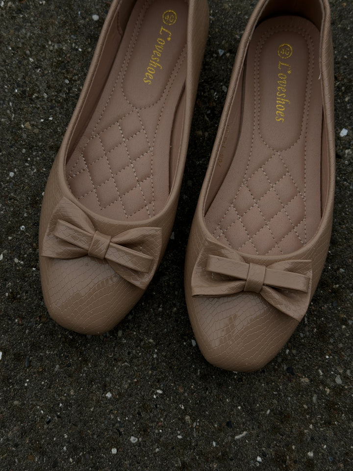 Rosie Bow Ballerina - Taupe