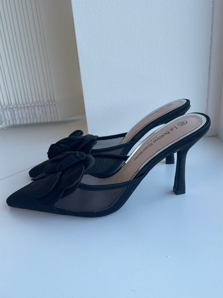 Sandra Heel Mules - Black