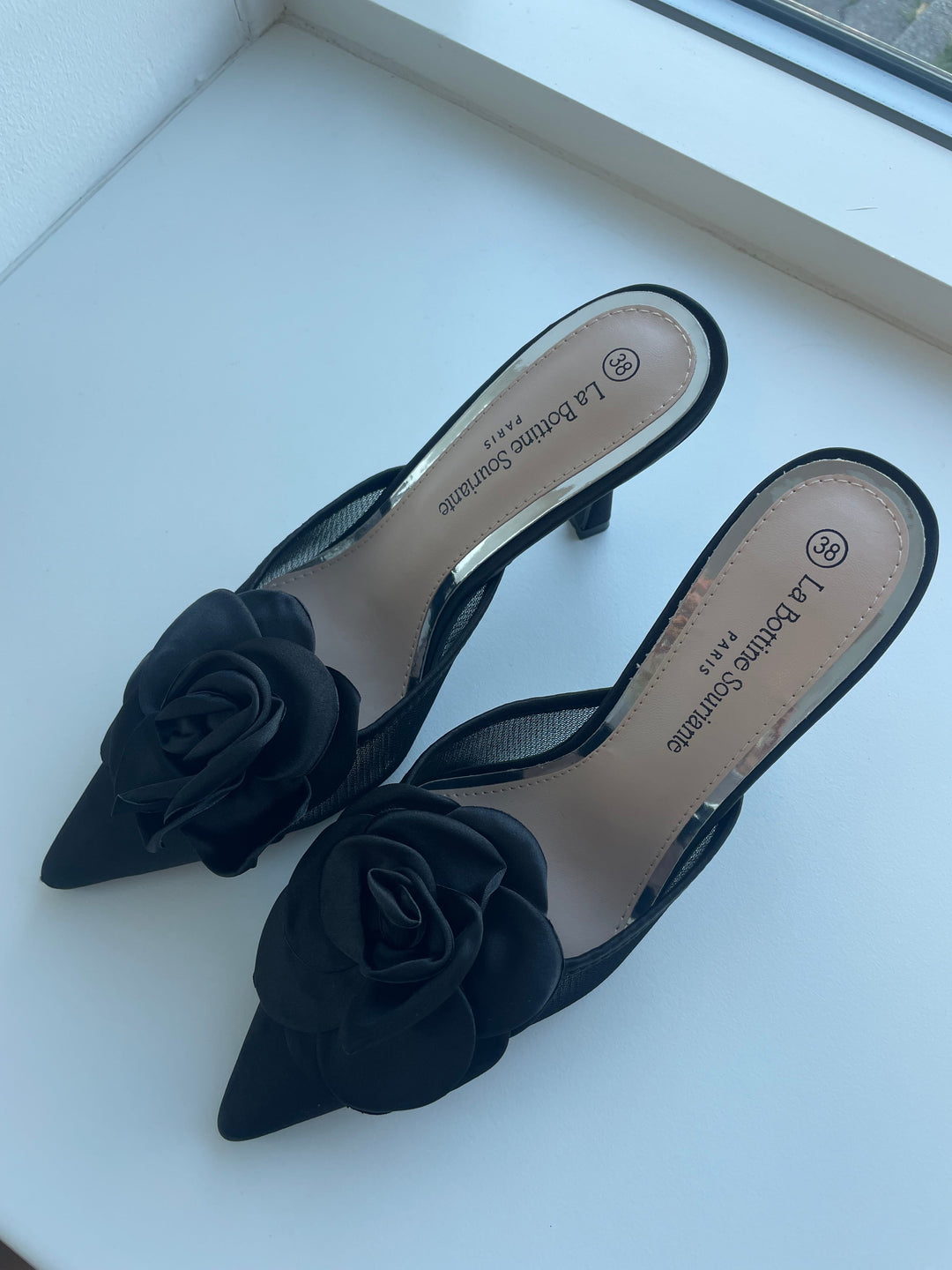 Sandra Heel Mules - Black