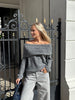 Sally Off Shoulder Knit - Medium Grey Melange