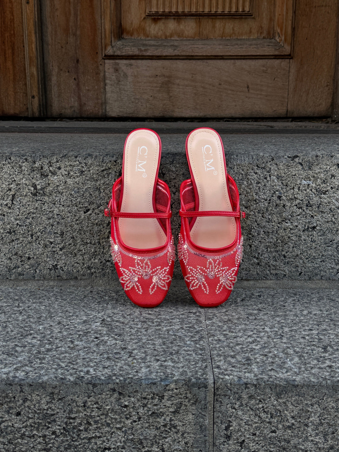 Bethany Flat Mules - Red