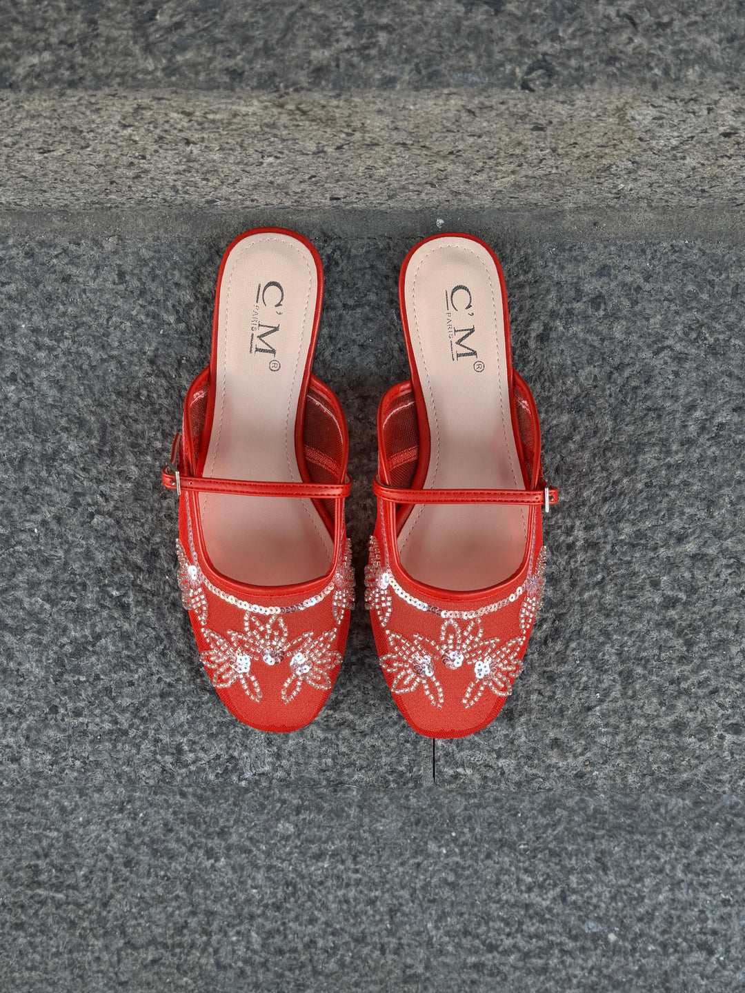 Bethany Flat Mules - Red