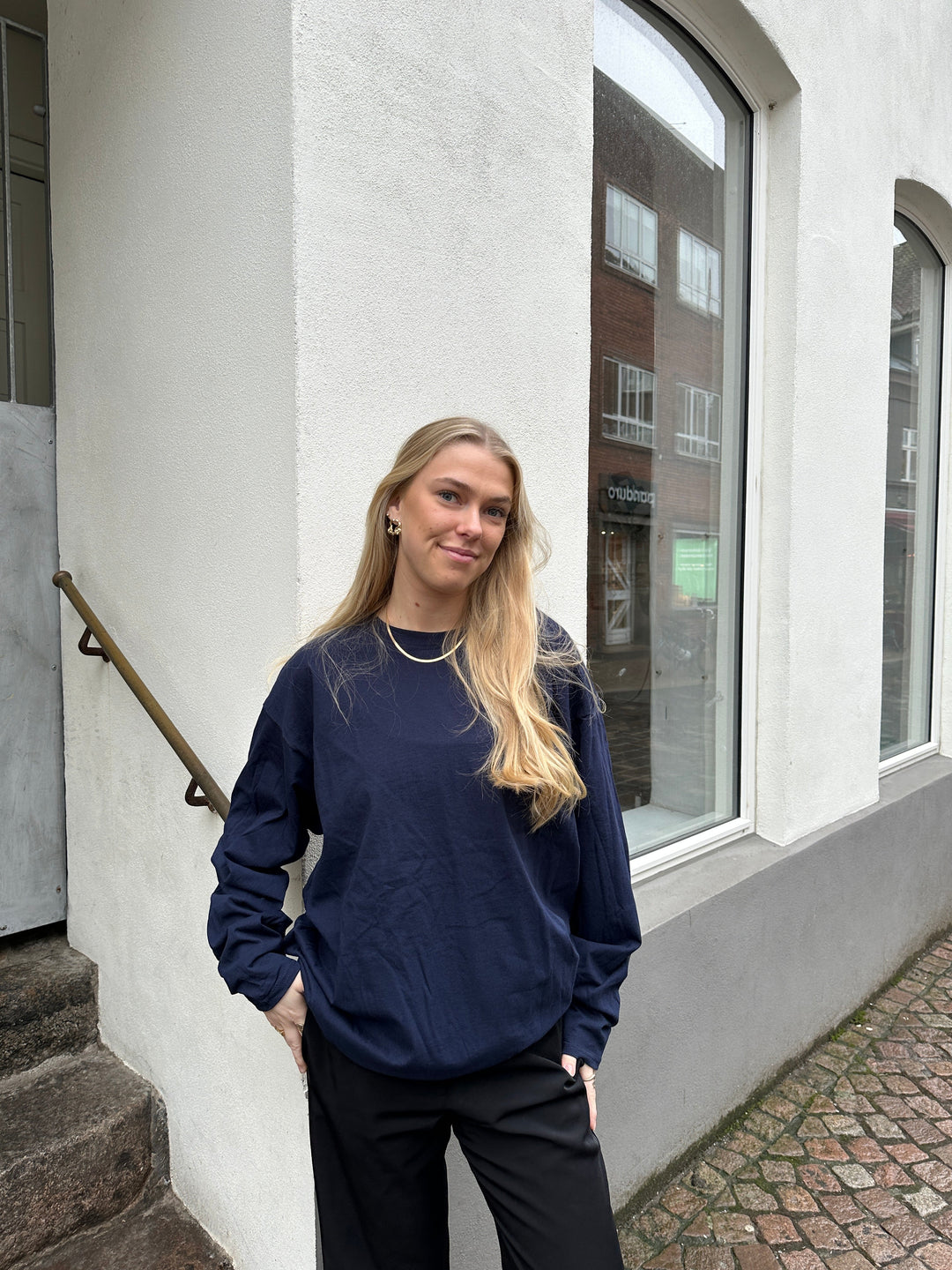 Long Sleeve T-Shirt, Fruit of The Loom - Navy