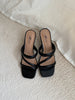 Mila Puff Heeled Sandals - Black