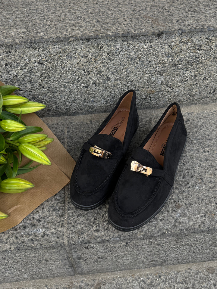 Lianna Buckle Loafers - Black