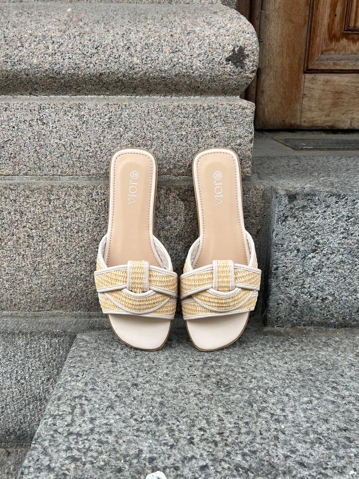 Isla Woven Slides – Natural White