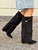 Mille Faux Suede Boots - Black