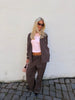 Thalia Loose Fit Pants - Dark Brown Stripe