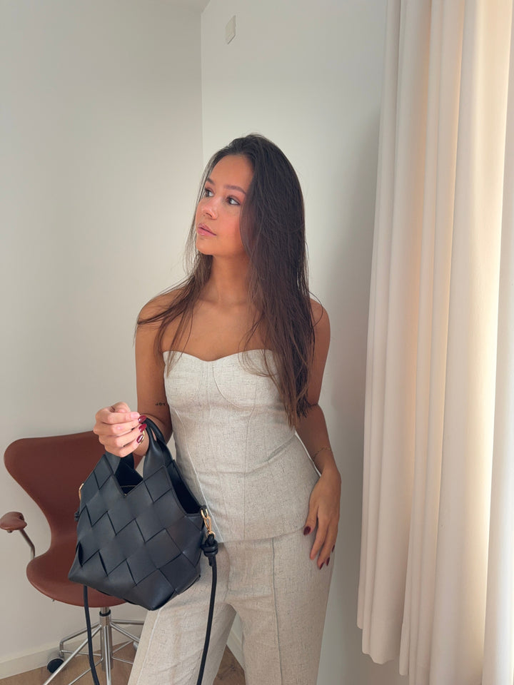 Cirkeline Bandeau Top - Light Grey Melange