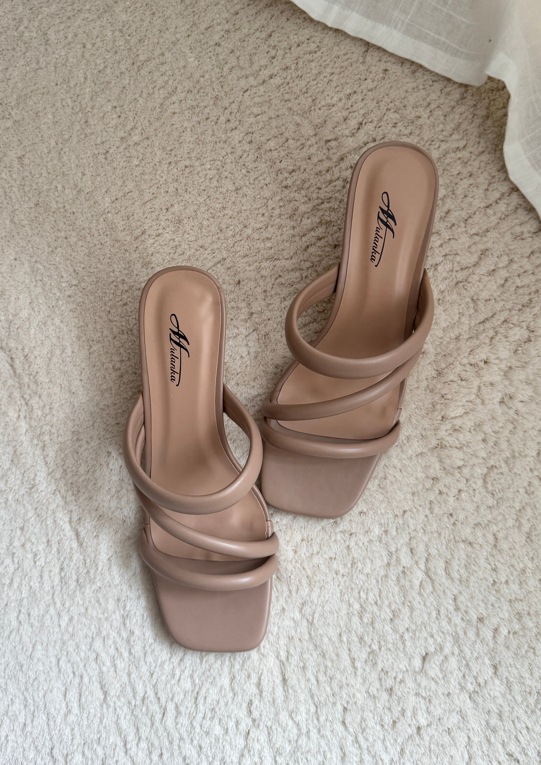 Mila Puff Heeled Sandals - Taupe