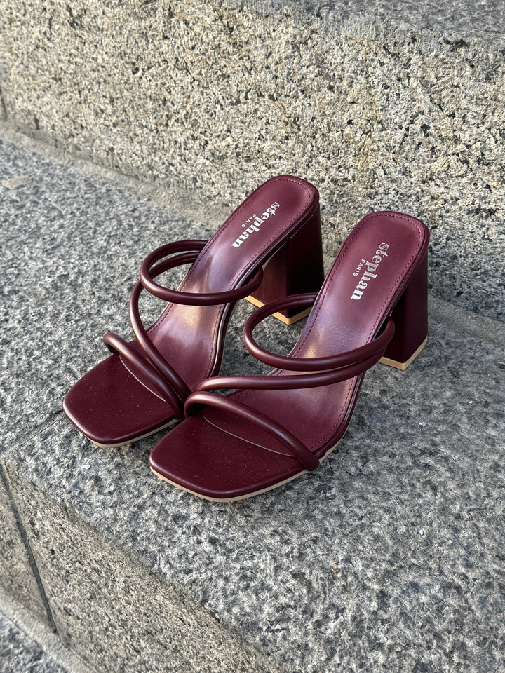 Mary Strap Sandal - Burgundy