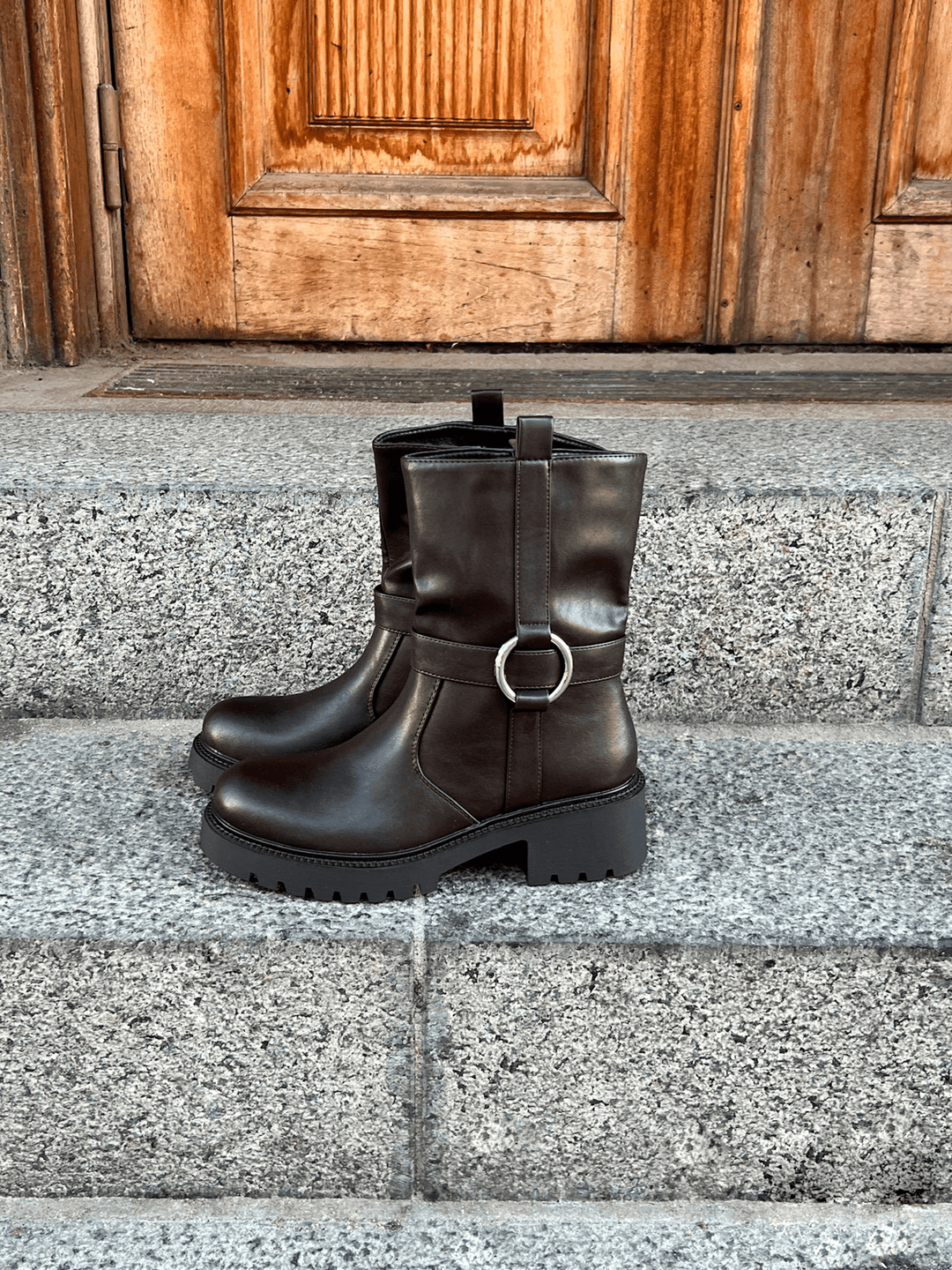 Alma Biker Boots - Dark Brown