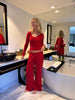 Anna Loungewear Pants - Cherry Red