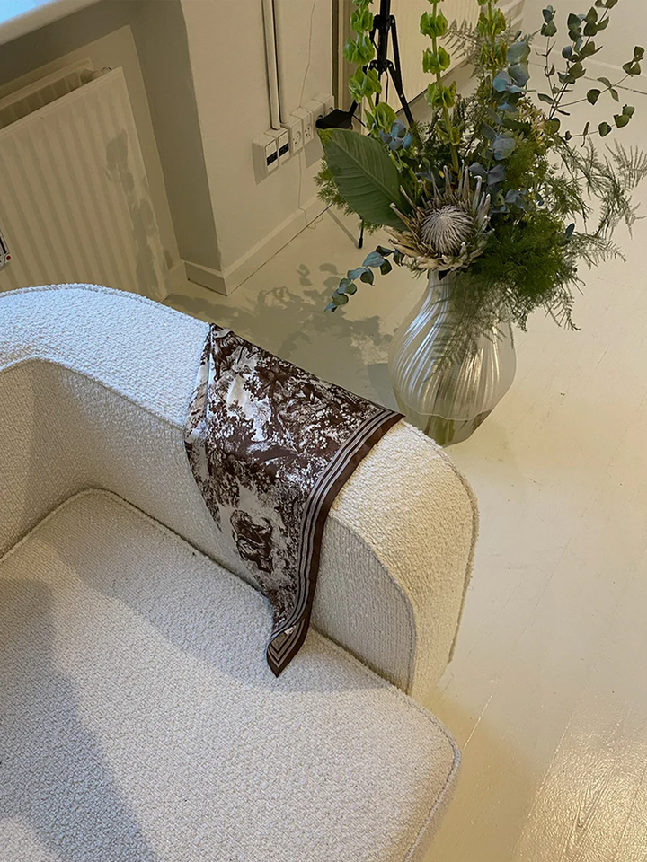 Nora Silk Scarf - Brown