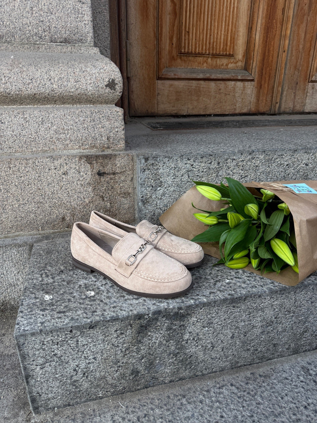 Eleanor Buckle Loafers - Taupe