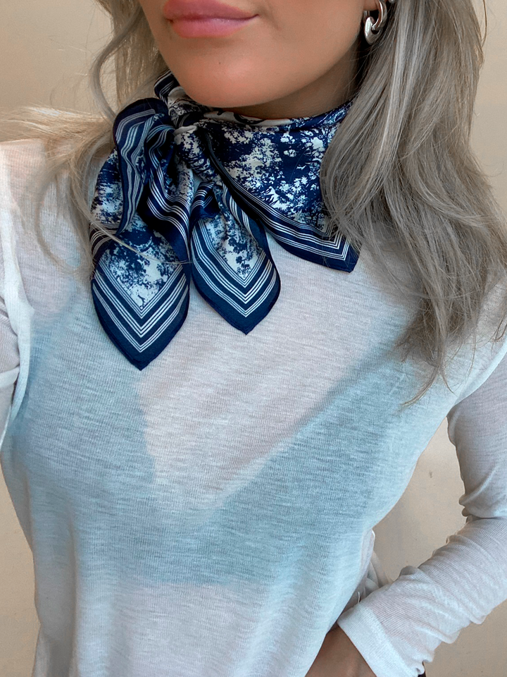 Nora Silk Scarf - Blue