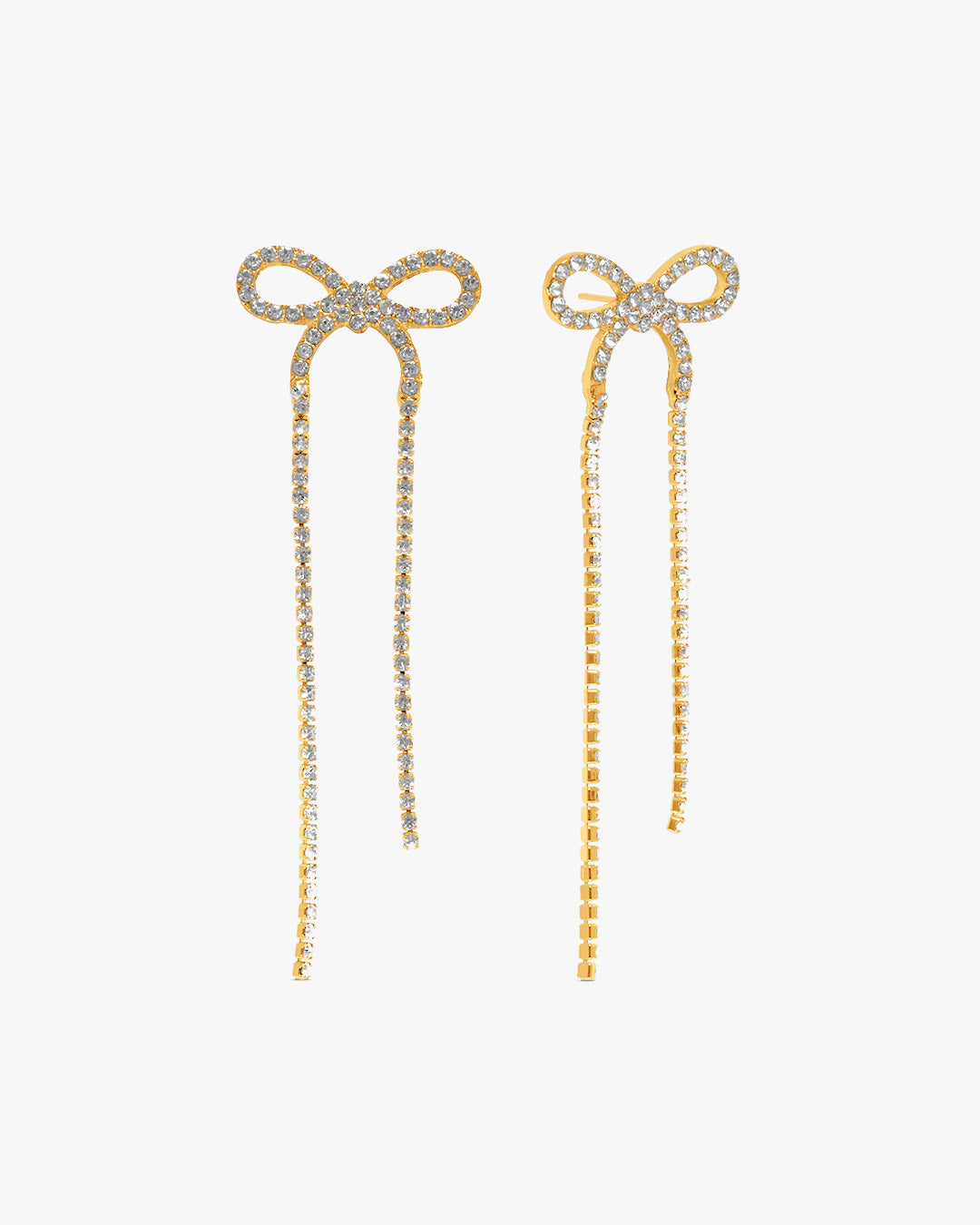 Daisy Bow Glitter Earring - Gold