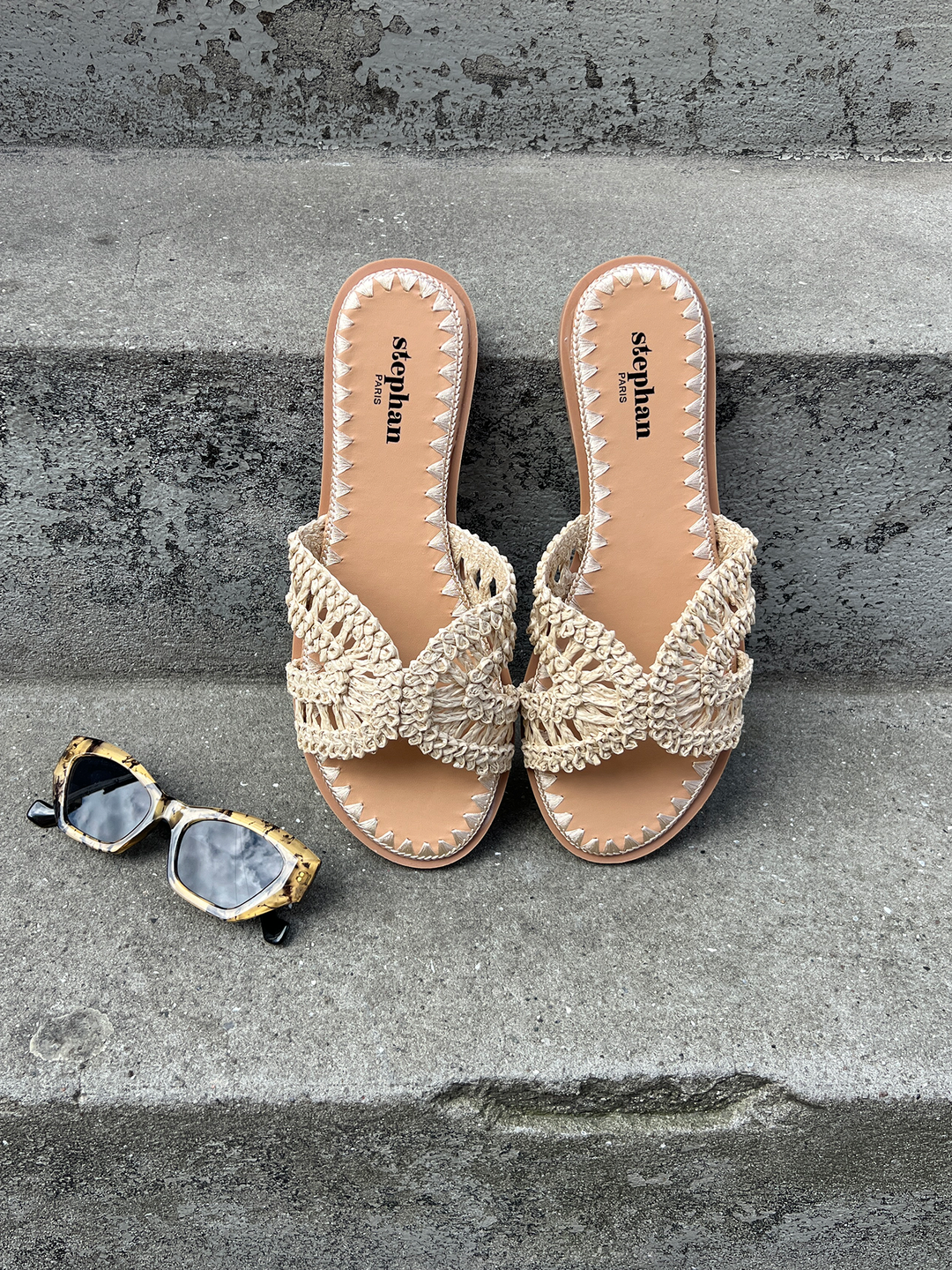 Juliet Braided Boho Flat Sandals - Beige
