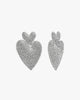 Kendra Rhinestone Heart Earring - Silver