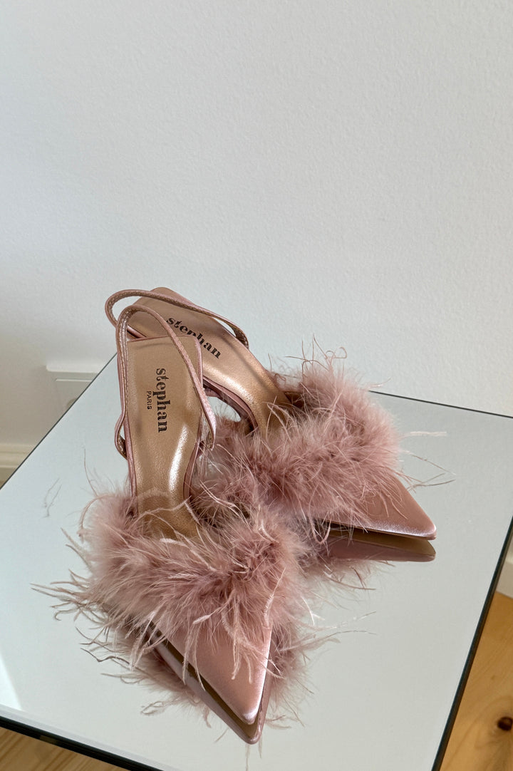 Frederikke Feather Slingback Pumps - Champagne