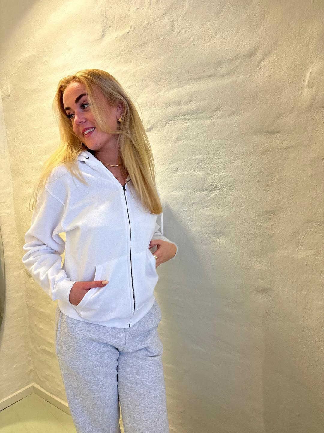 Zip hoodie, Fruit of the Loom - White
