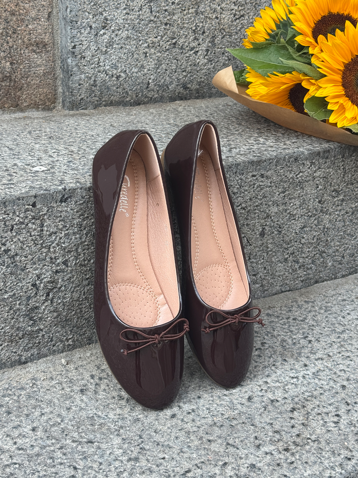 Isabelle Shine Ballerina - Dark Brown