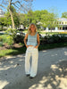 Emma Crochet Tank Top - Light Blue
