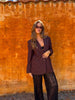 Line Linen Blazer - Dark Brown