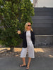 Line Linen Jorts - White