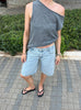 Luna Denim Bermuda Shorts - Light Blue