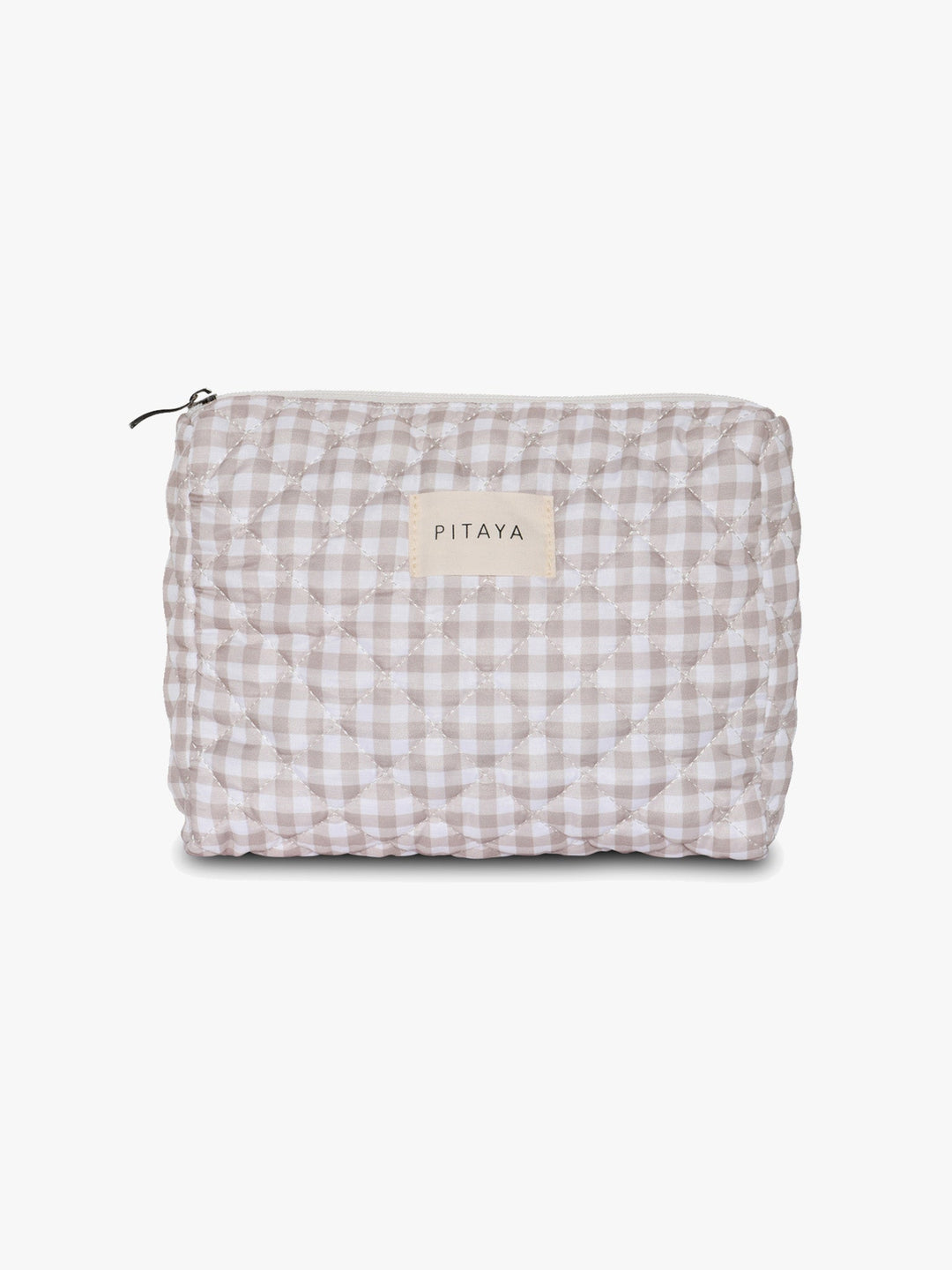 Medium Makeup Bag - Beige Checker