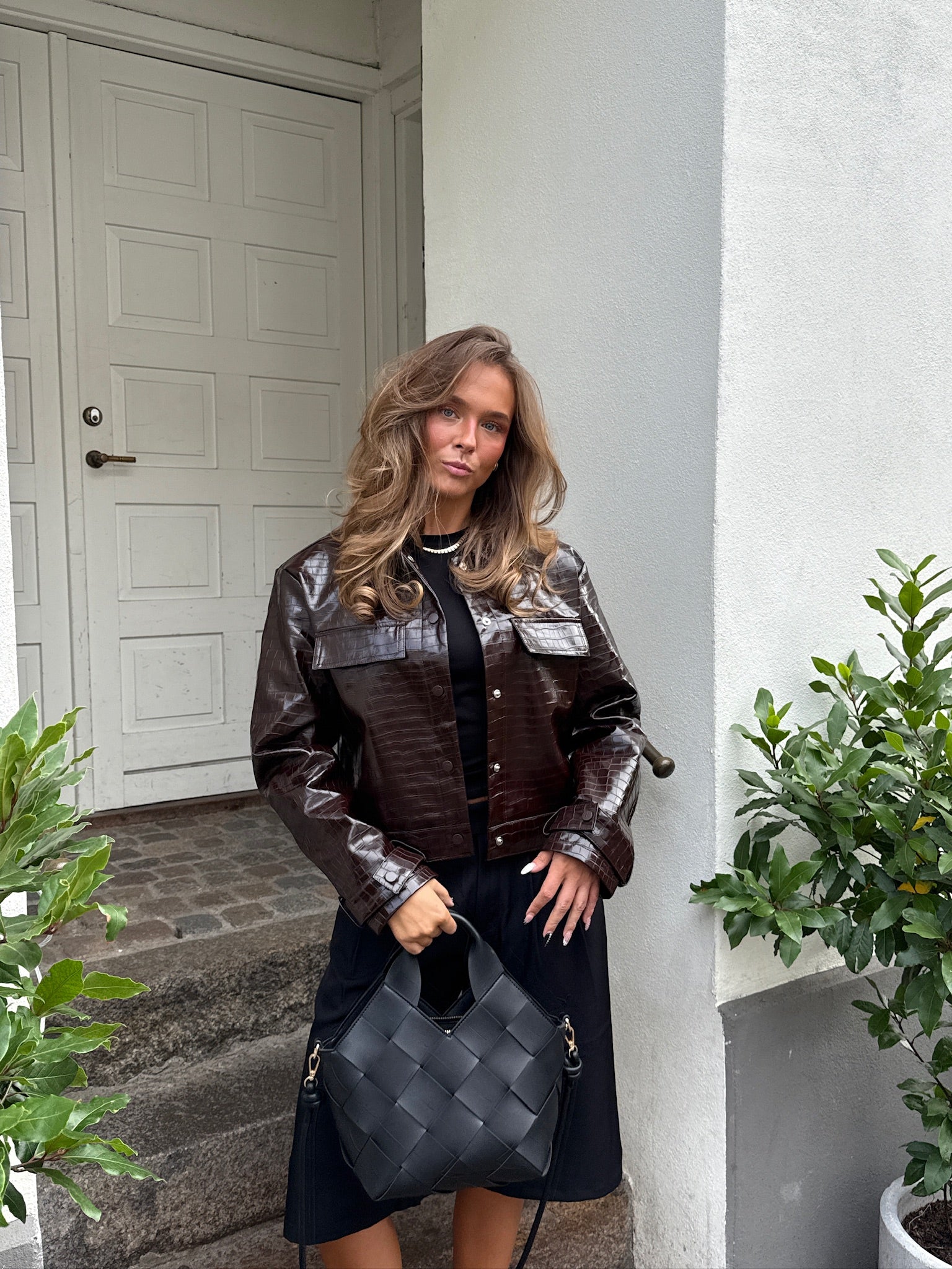 Nanna Snake Jacket - Chocolate Brown