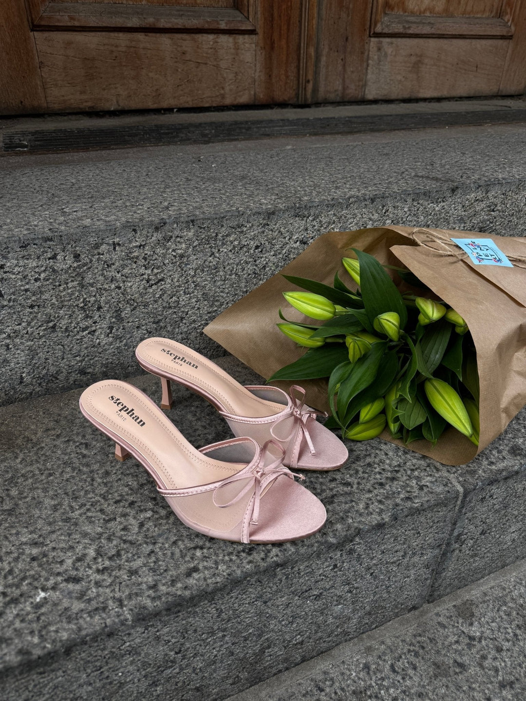 Nelliw Bow Tie Mules - Beige