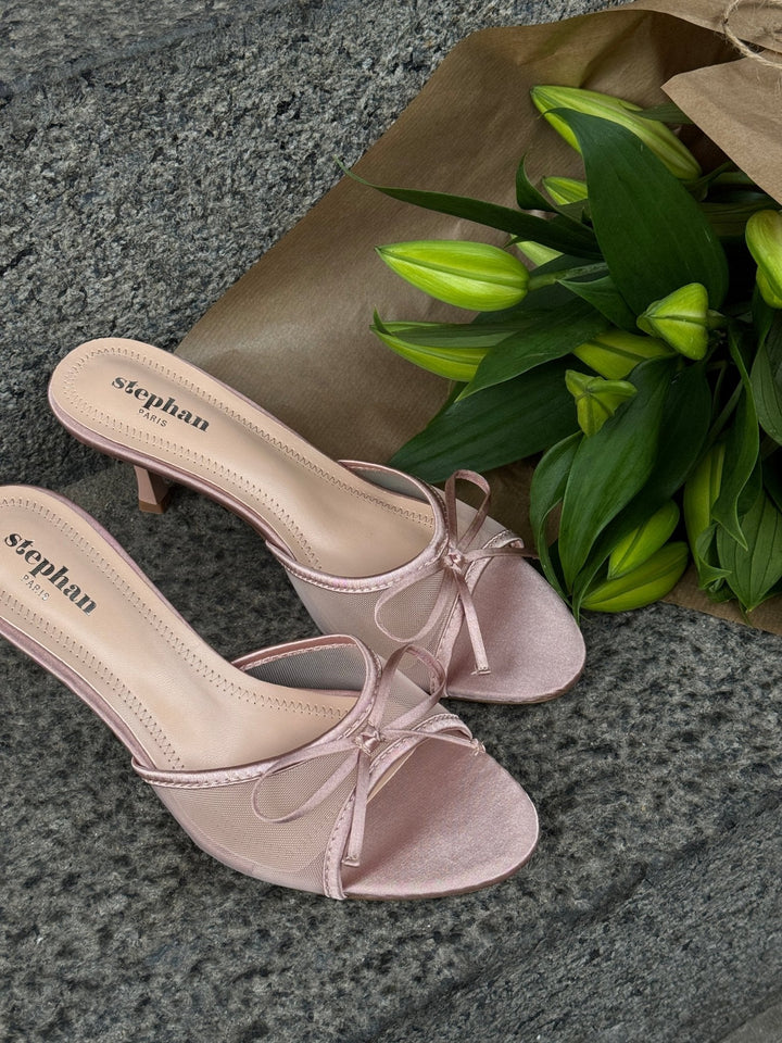 Nelliw Bow Tie Mules - Beige