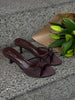 Nellie Bow Tie Heeled Mules - Dark Brown