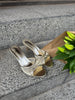 Nellie Bow Tie Heeled Mules - Gold