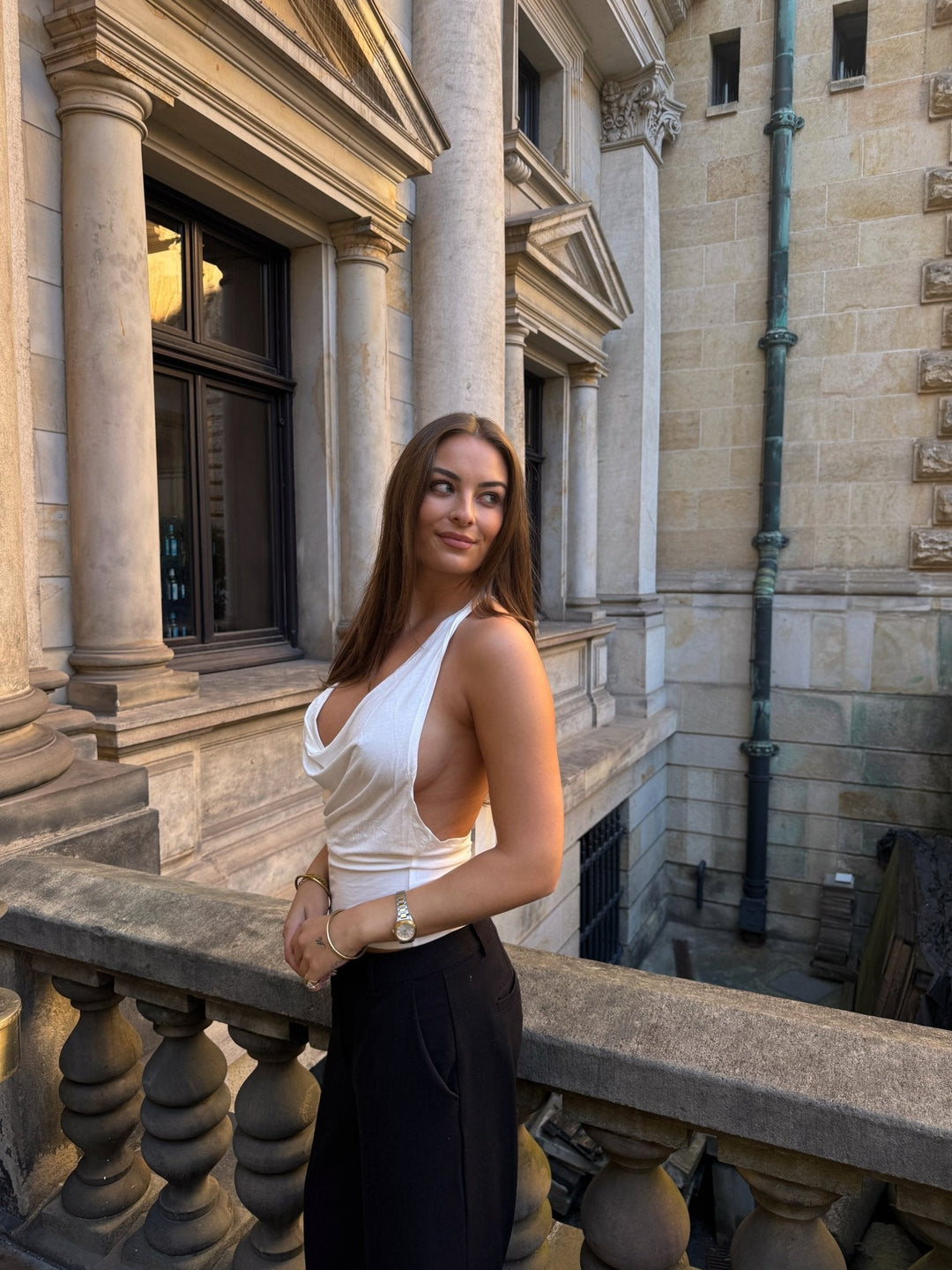 Rosalina Waterfall Top - White