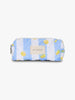 Small Makeup Bag - Blue Stripes Lemon