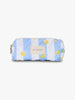Small Makeup Bag - Blue Stripes Lemon