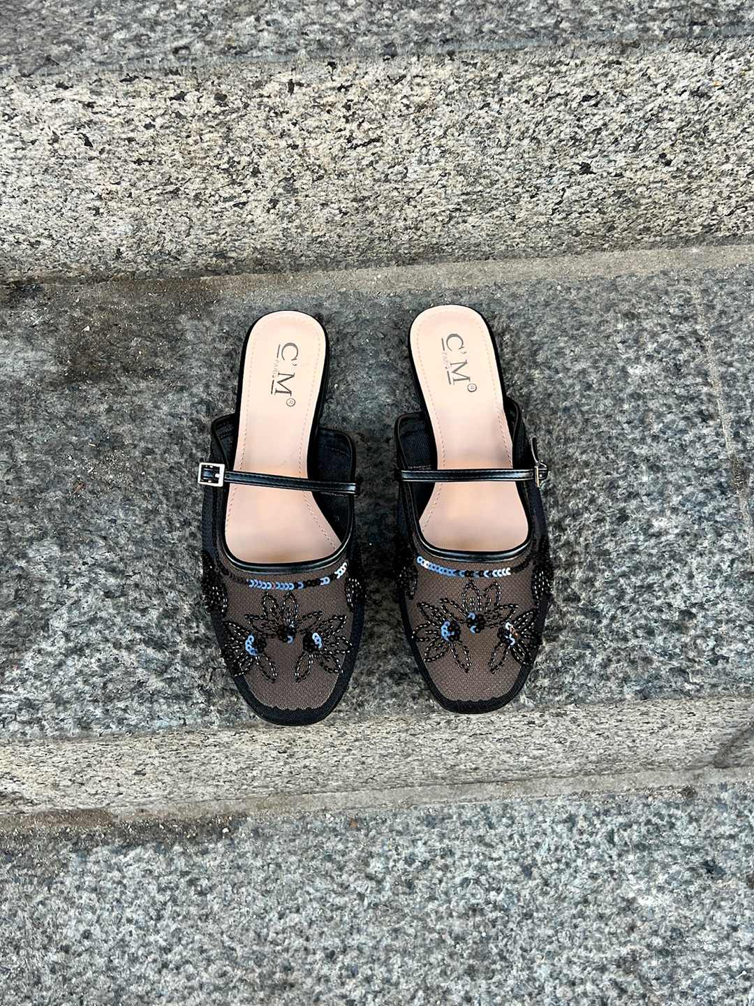 Bethany Flat Mules - Black